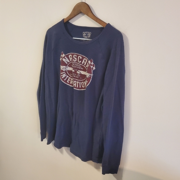 Lucky brand Nascar International long sleeve thermal tee size XL blue red - Picture 3 of 13